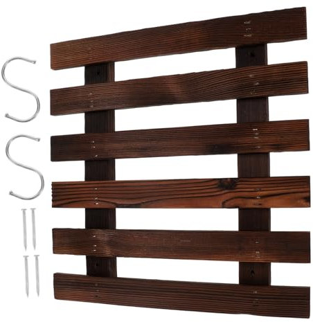 OFFSCH Estante de Pared de Madera para Macetas Estante Colgante para Macetas de Exterior Soporte para Macetas de Pared con Escalera para Decoración Diseño Minimalista