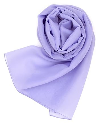MAPIMANIA - Stola Elegante Donna Color Lilla per Cerimonia e Matrimonio Made in Italy, Scialle coprispalle estivo Chiffon 200x80, Sciarpa Copri spalle per abito