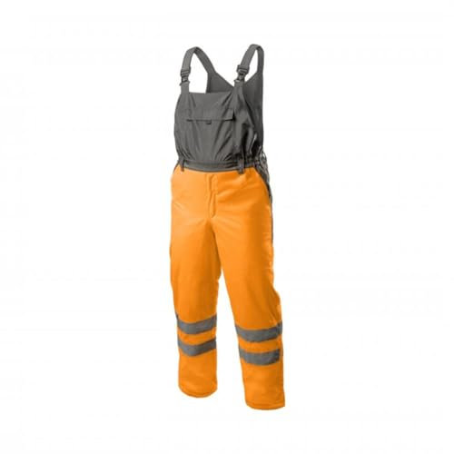 HÖGERT Technik AICH Warnschutz Latzhose Winter Herren – Wasserdicht, Gefüttert, Reflektierend, EN ISO 20471 Klasse 1, 4 Taschen, Orange, Oxford 300D