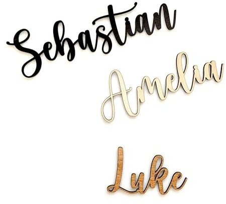 Parole in legno personalizzate - Nomi in legno tagliati al laser - Decorazioni per Parete - Scritte in legno da parete - Nome personalizzato in legno - Lettere Nomi per Parete, Feste, Compleanno