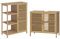 Bellamio Badezimmermöbel Set Newa, Waschbeckenunterschrank mit je 2 Ablagen und Schrank mit 6 Fächern und Tür, Badezimmerschrank, Badezimmermöbel aus Bambus lackiert, Standregal Bambus Regal