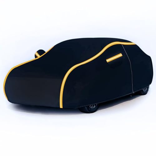 Auto Abdeckplane Aussen für Opel Corsa D 3-Tür 2006-2010 Hecktürmodell, Autoabdeckung Wasserdicht Stoff Staubdicht Atmungsaktiv Frostschutz Wintergarage Autoplane Outdoor Vollgarage