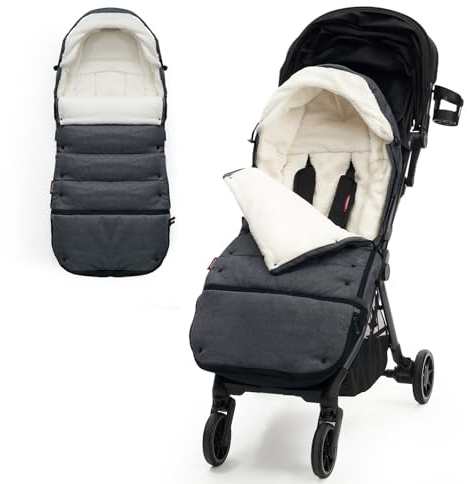 Momcozy Stroller Footmuff Universal | Easily Attaches to Most Strollers | Ultra-Plush,Weather-Proof Stroller Sleeping Bag | Deluxe Warm Stroller Bunting Bag | Extendable Cover Winter | Adjust-Buckle