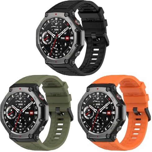 Correa compatible con reloj inteligente Amazfit T-Rex 3, correa de repuesto de silicona suave, correa de reloj deportiva con destornillador