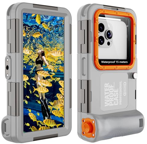 Shellbox Pochette Étanche Smartphone IPX8 Pochette Téléphone Étanche,Housse Étanche Smartphone Compatible for iPhone 16e 16 15 14 13 12 11 Pro 16 15 14 13 12 11 Pro Max 12 13 Mini 14 Plus