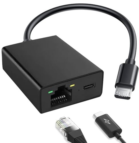 Micro USB to RJ45 Ethernet Adapter Compatible with Fire TV Stick, Stream Faster with Wired Internet Connection, Compatible with Streaming Devices