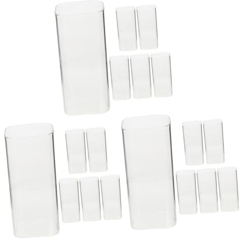 iplusmile 3 Set Quadrato Tazzine Caffe Tazze Caffe Tazza Latte Cocktail Con Bicchieri Di Ananas Bottiglie Bicchieri Quadrati Trasparenti Tazza Di Bicchiere Transparent 6 Pezzi*3