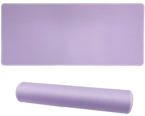 Jahosin große Gaming-Mauspad,rutschfeste Gummibasis,[70x30cm] Computer-Schreibtischmatte für PC,Mac,Laptop - genähte Kanten und Glatte Oberfläche für Gaming,Büro,Zuhause-70x30 LightpurpleJ