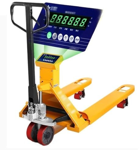 LICONG-2020 Transpalette 3000kg Chariot élévateur réglable cric de Palette Transporteur de fret échelle Manuelle Chariot élévateur à Main transpalette avec Balance Transpalette