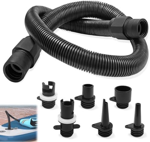Bellanova Kit Adattatore SUP Pompa Elettrica Paddleboard Pompa Stand Up Gonfiabile Paddle Accessorio con Adattatore Ugello 6 Valvole e Set per Gommoni Gonfiabili Tende Piscine (Nero)