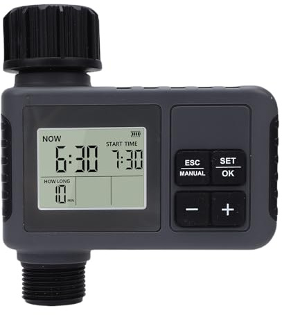 Yechiry Timer di Irrigazione Automatica, Timer di Irrigatore D'acqua Programmabile Intelligente con 7,25-116 Psi Schermata del Display LCD Grande e Ritardo di Pioggia per Prato,