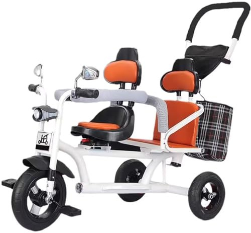 NDLHXKFRP Triciclo pieghevole con pedali, Triciclo tandem con modalità spinta e pedale multicolore