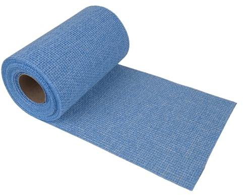 G.schmückt Tischläufer Leinenoptik, Tischband auf Rolle zuschneidbar, Festliche Tischdeko Tischdecke für Hochzeit, Kommunion & Geburtstag (Blau 6m x 15cm)