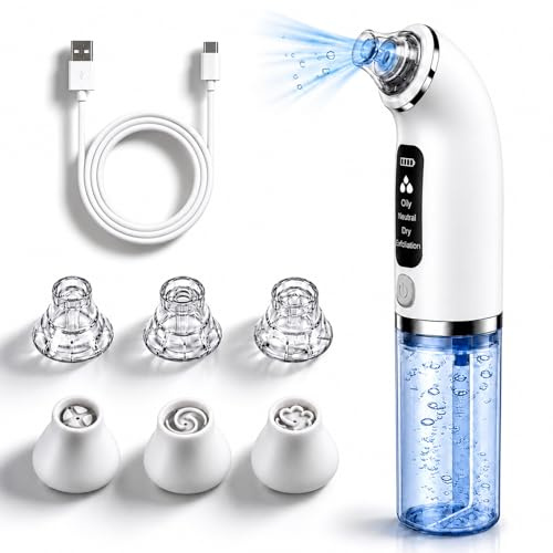 Aspirateur Point Noir 4 Modes Extracteur Point Noir Rechargeable | Visage 6 Sondes Points Noirs Blackhead Removal Nettoyage des Pore Peau Soin Visage