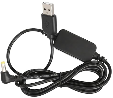 Flomiara USB 5V auf DC 12V Stromkabel, USB auf DC 4017 Step-Up Kabel, kompatibel mit Spot und New Echo (3rd Gen), Spannungswandler Kabel (Schwarz)