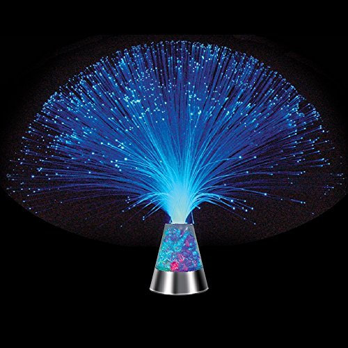 Fiber Optic Night Light with Color-Changing Crystal LED Table Lamp