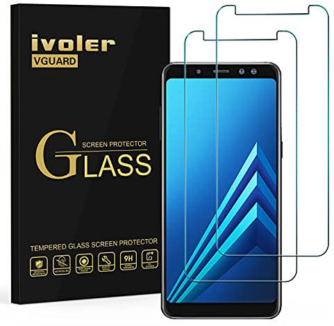 ivoler [2 Stücke] Schutzfolie Kompatibel für Samsung Galaxy A8 2018, 9H Härte, Anti- Kratzer, Bläschenfrei, [2.5D Runde Kante]