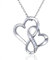 Billie Bijoux 925er Sterling Silber Unendlichkeit Doppeltes Herz Halskette Endlosigkeit Liebe mit Platin überzogen Diamant-Anhänger Geschenk für Frauen