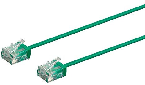 Monoprice Micro Cat6 Ethernet Patch Cable - 1 Feet - Green | Stranded, 550MHz, UTP, Pure Bare Copper Wire, 36AWG - SlimRun Series