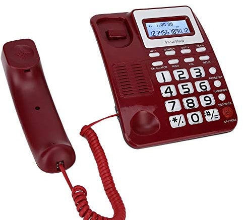 Téléphone Filaire avec Identification de l'appelant, téléphone Fixe Filaire GY-T2020CID pour la Maison/l'hôtel/Le Bureau(Rouge)
