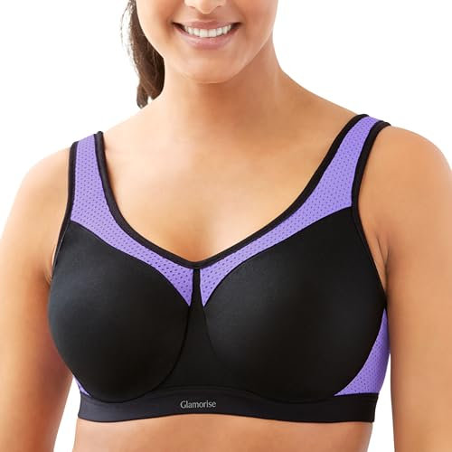 Glamorise Damen Wonderwire-Sport-BH Hohe Belastung, Schwarz,80H