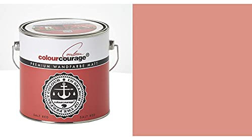 Hossi's Wholesale 2,5 Liter Colourcourage Premium Wandfarbe Salt Red Rot | L719778592 | geruchslos | tropf- und spritzgehemmt
