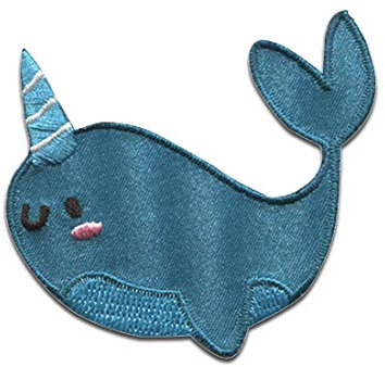 Catch the Patch Wal Horn Piraten Tiere - (Größe: 5,6 x 5,1 cm) – Aufbügler & Applikationen in verschiedenen Größen – Ideal für Kleidung, Schulranzen, Jeans & Rucksäcke