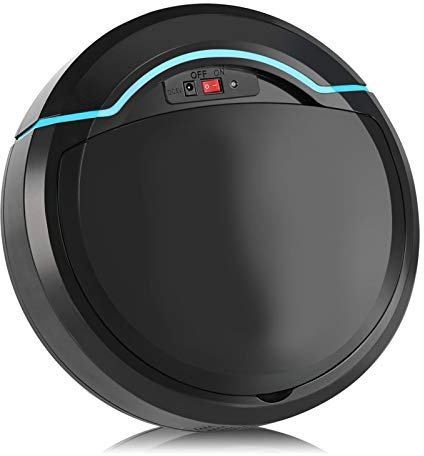 Raguso Robot Aspirador y Friegasuelos, Detecta Obstáculos Robot Limpio Recargable USB para el Hogar(Black)