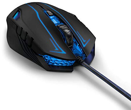 uRage Gaming-Maus “Reaper 180”, schwarz, Anti-Rutsch-Beschichtung, Omron Click Switches, 3.200-dpi-Avago-Sensor, Plug & Play, kabelgebunden
