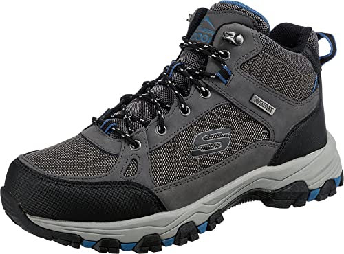 Skechers Selmen Melano, Stivali da escursionismo Uomo, Maglia Sintetica In Pelle Grigia W, 43 EU
