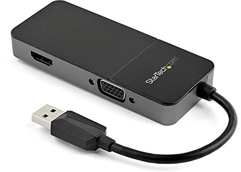 StarTech.com Adaptador USB 3.0 a VGA y HDMI - 4k 30Hz - Dongle 2 en 1 - USB-A a VGA/HDMI