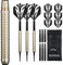 DESIGNA DARTS Mako | 20g Soft Tip Elektro-Messing Dart-Set mit geradem Schaft inkl. 6 Standard-Flights, 6 Stiele, Checkout-Karte und Aufbewahrungskoffer, M1, Silber