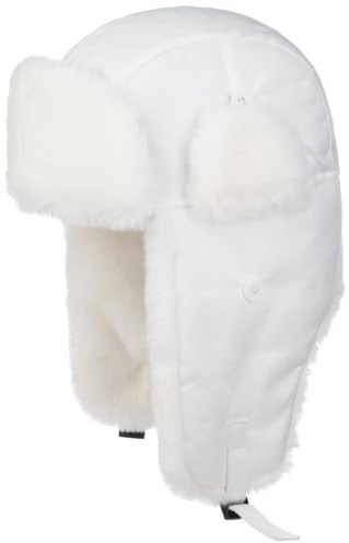 Seeberger Finola Fliegermütze Pilotenmütze Wintermütze Lapeer Damen - mit Ohrenklappen, Futter Herbst-Winter Winter - M (56-57 cm) weiß