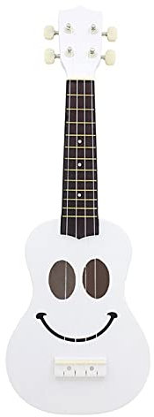 Kinder Ukulele 21 Zoll 4 Schnur Smiley White Ukulele Für Anfänger Hawaiianische Ukulele (Color : Ukulele)