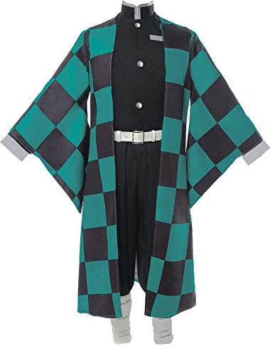 Fiamll Tanjirou Cosplay Kostüm Tanjirou Kamado Cosplay Outfit für Japanischer Anime Kimono demon cosplay XXL