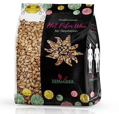 Dermawax 500g Perle di Cera Dorata Professionale per Depilazione a Cera Calda – Senza Strisce, Per Tutti i Tipi di Pelle e Per I Peli Più Corti e Duri – Made in Italy (0,5 kg, Black Gold)