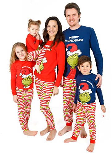 Die Grinch Matching Family Family Christmas Pyjamas Erwachsene Kinder eng Fit 4-5 Jahre