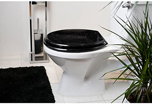 U.saf Amazing Stylish Black Glitter Toilet Seat