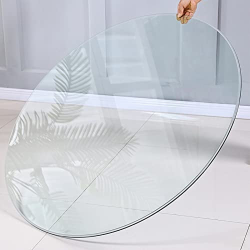KDLKCT6 Verre Trempé Transparent pour Salle À Manger,Plateau De Table Rond en Verre,Épaisseur 9 Mm Verre Plat,Bords Polis,Surface Lisse, Facile À Nettoyer,Ø 38cm~80cm,pour Table Table Basse