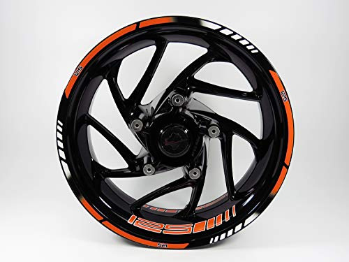 BIKE-label Lot d'autocollants orange pour jantes KTM 125 Duke X710036
