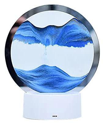 Lampe LED 3D en forme de sablier - Veilleuse USB en sable mouvant - Lampe de table 3D - Paysage naturel - 7 couleurs - Protection des yeux - Pour salon, chambre à coucher