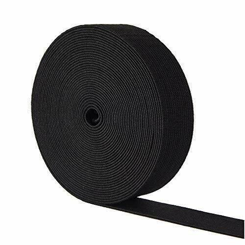 Flaches Gummiband, Schwarz / Weiß, zum Nähen und Basteln, dehnbar, 1,3 cm – 5 m, Schwarz
