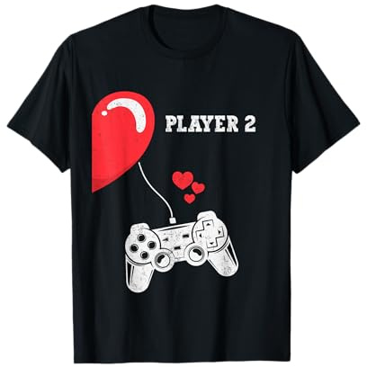 Player 2 Valentines Day Gaming Matching Couple Gamer Outfit T-Shirt