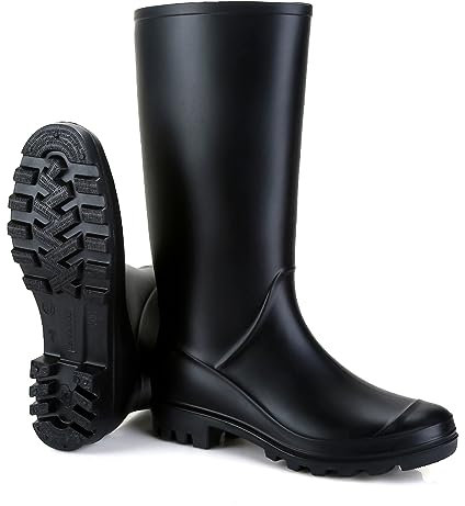 Foinledr Stivali Gomma Donna, Antiscivolo Da Pioggia Giardinaggio Scarpe, Nero, 37 EU