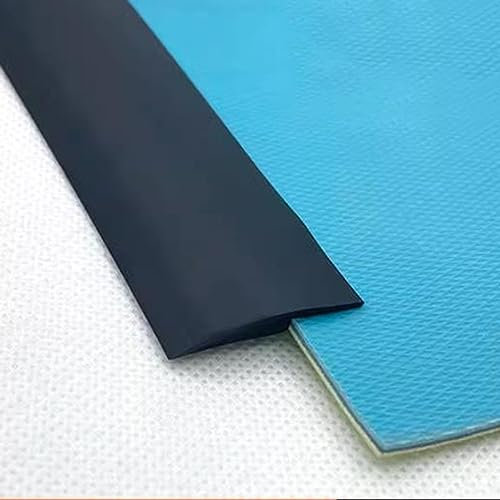 NILZA Türleiste wasserdichte Übergangsleiste Übergangsschiene PVC Bodenleisten Vinylboden Abschlussleiste Boden 1-5mm Übergangsprofil Für Fliesen (Color : Black, Size : W35mm-L100cm)