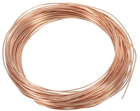 PATIKIL 66 Piedi Solido Nudo Rame Filo, 20 Calibro 99.9% Puro Rame Filo 1mm Morbido Perlato Filo Metallo Pianta Stelo Fascette per gioielle Artigianato (20m)