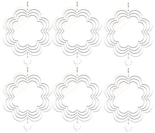 ISTOVO 6 Sublimation Moulin à vent Blancs 3D Moulin à vent Suspendus Moulin à vent pour la Décoration de Jardin Extérieur 10