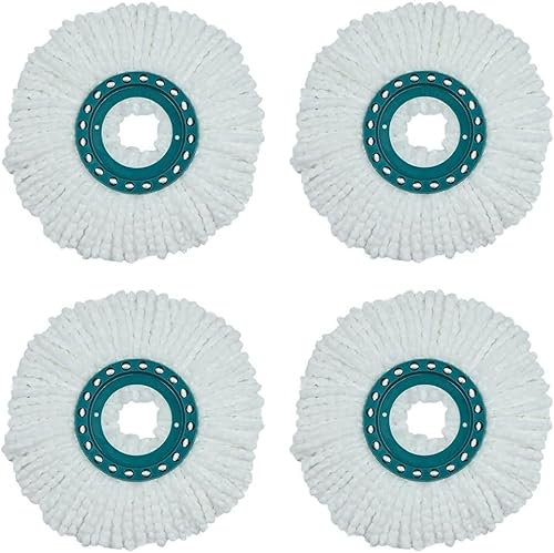YUETTYY Testa rotante per mocio, lavabile, di ricambio, adatta per Leifheit Clean Disc Mop, testa di ricambio in microfibra, forma rotonda, 2/4 pezzi (4)