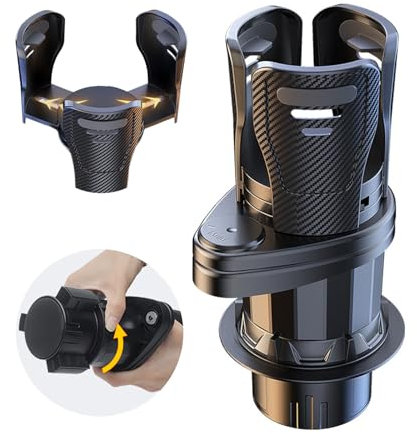 Car Cup Holder Expander Adapter, Upgraded Extender Cup Holder Organizer with Offset Adjustable Base, Versatile Car Accessories, Large Bottles and Big Drinks