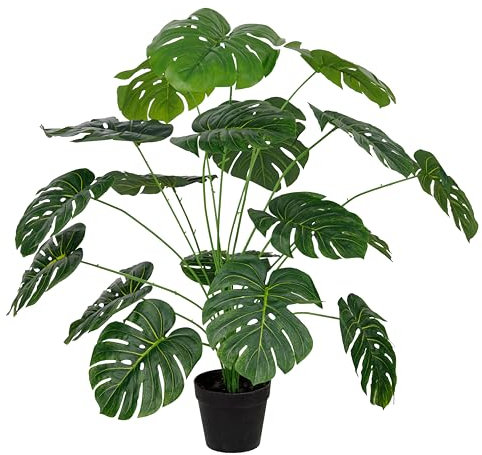 Baroni Home Plante Artificielle d’Intérieur et d’Extérieur, Plante Monstera Imitation Décorative pour la Maison, Plante Artificielle de Salon, Chambre, Cuisine, Jardin, Hauteur 100 cm